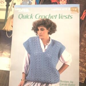 Quick Crochet Vests Women's Light Blue Crochet Sweater Vest Lot of 9